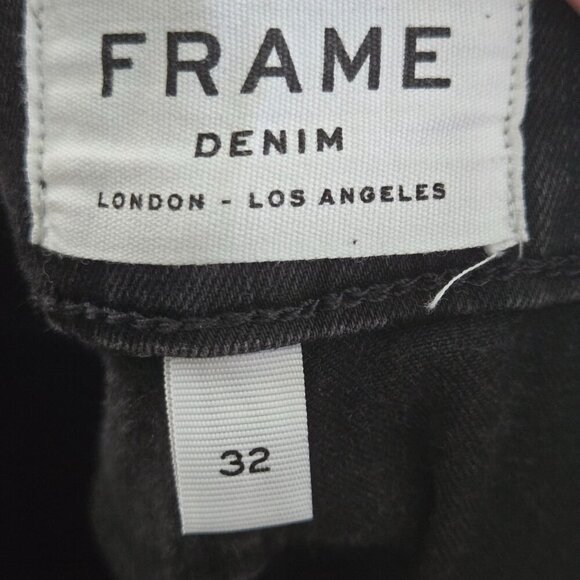Frame Le High Straight Studded Jeans Black Silverstone Size 32 - Picture 7 of 9